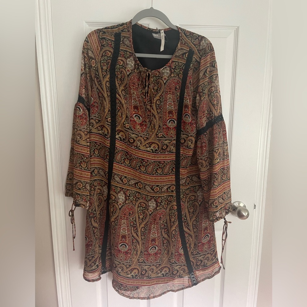 ASOS Maternity Dress with Red and Brown Paisley